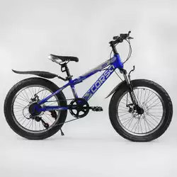 Детский спортивный велосипед 20’’ CORSO «AERO» 72989 (1) ПОЛУФЭТ, стальная рама 11.5``, передний переключатель Shimano, задний Saiguan, 7 скоростей