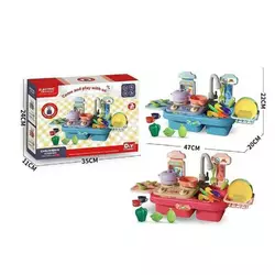 Набір посуду 33029 B (36/2) 2 кольори, кран на батарейках, плита, набір овочів та фруктів, посуд, коробці Набір посуду 33029 B (36/2) 2 кольори, кран на батарейках, плита, набір овочів та фруктів, посуд, коробці