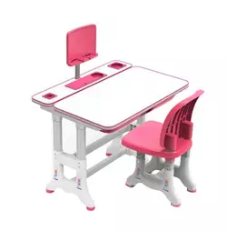 Парта дитяча зі стільчиком UL-90311 (1) колір рожевий, регульована висота та нахил, з лампою, в коробці Парта дитяча зі стільчиком UL-90311 (1) колір рожевий, регульована висота та нахил, з лампою, в коробці