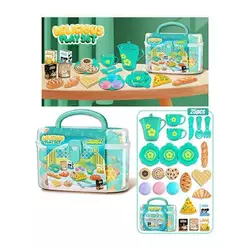 Набір продуктів 99025 (72/2) 25 елементів, 2 чашки, 3 блюдця, чайничок, ніж, ложка, вилка, смаколики, коробочки з напоями, в боксі Набір продуктів 99025 (72/2) 25 елементів, 2 чашки, 3 блюдця, чайничок, ніж, ложка, вилка, смаколики, коробочки з напоями, в боксі