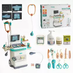 Набір лікаря 660-89 (12) "Рентген-кабінет", 26 аксесуарів, підсвічування, звуки, у коробці Набір лікаря 660-89 (12) "Рентген-кабінет", 26 аксесуарів, підсвічування, звуки, у коробці