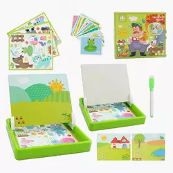 Дерев`яна магнітна дошка C 52502 (28) "Ферма", маркер, картки, магніт, назви англійською мовою, в коробці Дерев`яна магнітна дошка C 52502 (28) "Ферма", маркер, картки, магніт, назви англійською мовою, в коробці