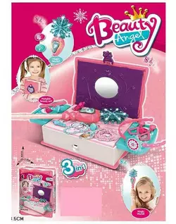 Набір прикрас KL 7528 / 7528 A (48/2) намисто, браслет, каблучки, обруч, органайзер, чарівна паличка, підсвічування, звук, заколка, гребінець, в короб Набір прикрас KL 7528 / 7528 A (48/2) намисто, браслет, каблучки, обруч, органайзер, чарівна паличка, підсвічування, звук, заколка, гребінець, в короб