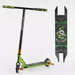 Самокат трюковый 85784 Best Scooter (4) HIC-система, ПЕГИ, алюминиевый диск и дека, АНОДИРОВАННАЯ ПОКРАСКА, колёса PU, d=110мм, ширина руля - 60 см