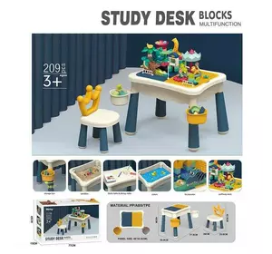 Столик з конструктором 8020 (4) 209 елементів, стіл 77х53х45 см, стілець, дошка для малювання, в коробці Столик з конструктором 8020 (4) 209 елементів, стіл 77х53х45 см, стілець, дошка для малювання, в коробці