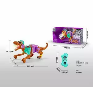 Динозавр на радіокеруванні 3731-1 AD (30) на батарейках, звук, підсвічування, мелодії, пульт 2.4 Гц, парогенератор, бігає, в коробці Динозавр на радіокеруванні 3731-1 AD (30) на батарейках, звук, підсвічування, мелодії, пульт 2.4 Гц, парогенератор, бігає, в коробці