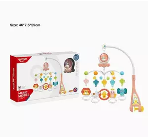 Карусель HE 0312 (12) мелодії, 5 брязкалець, підсвічування, на батарейках, в коробці Карусель HE 0312 (12) мелодії, 5 брязкалець, підсвічування, на батарейках, в коробці