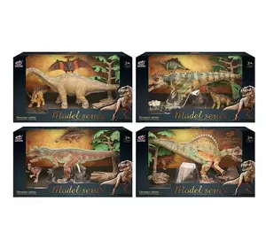 Набор динозавра Q 9899 V 7 (24/2) 4 вида, 5 элементов, 3 динозавра, 2 аксессуара, в коробке