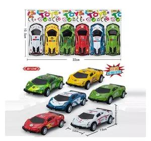 Набір машин 123-2 G (480/2) 6 штук, металопластикові, інерція, в пакеті Набір машин 123-2 G (480/2) 6 штук, металопластикові, інерція, в пакеті