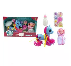 Поні SM 338 F14 (96/2) пупс, рухливі елементи, пляшечка, аксесуари, гребінець, в коробці Поні SM 338 F14 (96/2) пупс, рухливі елементи, пляшечка, аксесуари, гребінець, в коробці