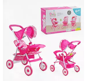 Візок для ляльок SO 6911 K (12) металева основа, додатковий кошик, складний каптур, в коробці Візок для ляльок SO 6911 K (12) металева основа, додатковий кошик, складний каптур, в коробці