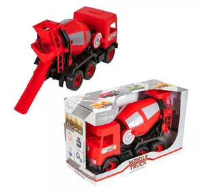 гр Авто "Middle truck" бетонозмішувач (4) 39489 (червоний) в коробці "Tigres"