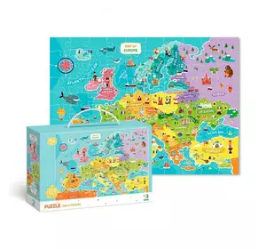 гр Пазлы картонные (5-7 лет) "Карта Европы" англ. версия 300124 (10) 100 элементов, в коробке "Dodo"