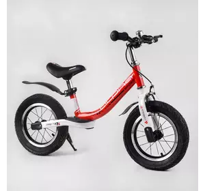Велобег Corso "Alpha Sport" 24009 (1) стальная рама, надувные колеса 12", ручной тормоз, подножка, крылья, звоночек, в коробке