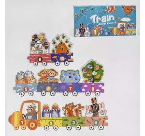 Пазлы С 48700 (40) “Животные в вагоне”, 19 элементов, двухсторонние, в коробке