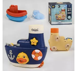 Игра для ванной 8366-40 A (36) "Кораблик", 2 цвета, леечки, мочалочка, в коробке