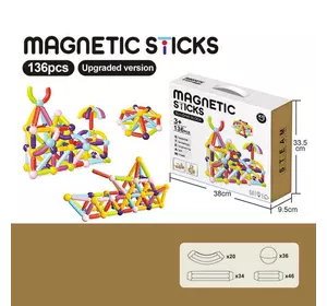 Магнітний конструктор XC-C 26 (12) 136 деталей, в коробці Магнітний конструктор XC-C 26 (12) 136 деталей, в коробці