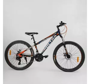 Велосипед Спортивный CORSO «ULTRA» 26" дюймов 85239 (1) рама алюминиевая, оборудование Shimano 21 скорость, собран на 75