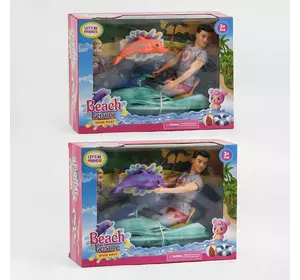 Кукла ST 678-5 (36/2) "Морской круиз", 2 цвета, 2 куклы, катер, дельфин с пищалкой, в коробке