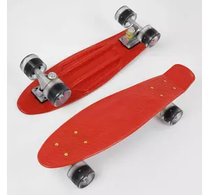 Скейт Пенни борд 8181 (8) Best Board, КРАСНЫЙ, доска=55см, колёса PU со светом, диаметр 6см