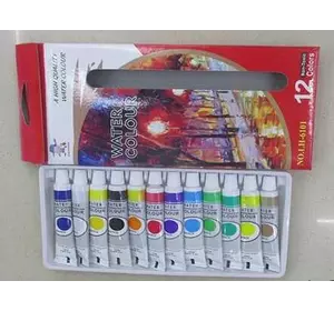 Краски акварельные для рисования С 37145 (60) 12 цветов, тюбик 12 мл, в коробке