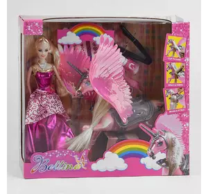 Кукла с лошадью 68269 (18/2) пегас, наклейки, краска для волос, аксессуары, в коробке