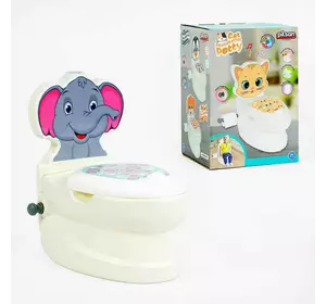 Горщик 07-566 Pilsan (4) "Слоненя", спинка, знімний горщик, тримач для паперу, звуки води, підсвічування кнопки, в коробці Горщик 07-566 Pilsan (4) "Слоненя", спинка, знімний горщик, тримач для паперу, звуки води, підсвічування кнопки, в коробці