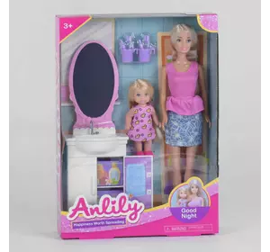 Кукла 99240 (36/2) “Ванная комната” мебель, ребенок, аксессуары, в коробке