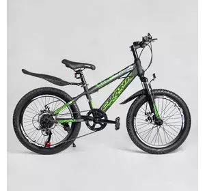 Детский спортивный велосипед 20’’ CORSO «Crank» CR-20704 (1) стальная рама, оборудование Saiguan 7 скоростей, крылья, собран на 75