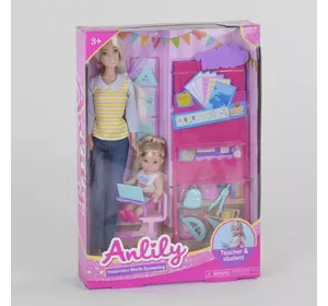 Кукла 99246 (36/2) “Учитель”, ребенок, мебель, аксессуары, в коробке