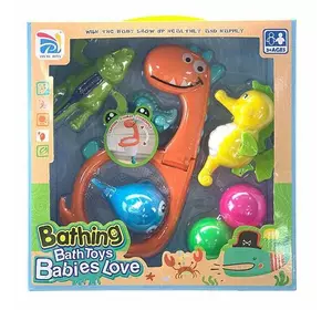 Игра для ванны 77016 (30) "Морские обитатели", 3 мячика, 3 заводных игрушки, кольцо, в коробке