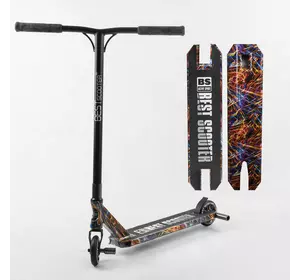Самокат трюковый Best Scooter BS-77350 (4) HIC-система, ПЕГИ, алюминиевый диск и дека с ПРИНТОМ, колёса PU, d=110мм, ширина руля - 60 см, в коробке Самокат трюковый Best Scooter BS-77350 (4) HIC-система, ПЕГИ, алюминиевый диск и дека с ПРИНТОМ, колёса PU, d=110мм, ширина руля - 60 см, в коробке