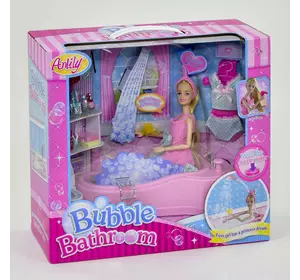 Кукла 99048 "Ванная комната" (12) Кукла, ванная, одежда, принадлежности, в коробке