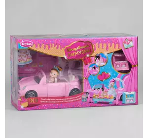 Кукла с машиной LQ 055-2 (12/2) “Свадебный лимузин”, раскладывающаяся машина, аксессуары, в коробке