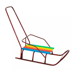 гр Сані "Класик" круглі полозья - бордовий /З РУЧКОЮ/ гр Сані "Класик" круглі полозья - бордовий /З РУЧКОЮ/