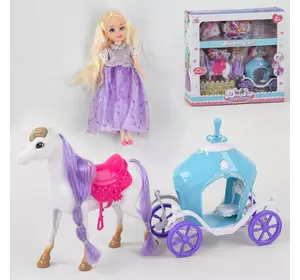 Кукла с каретой 5505 (12) кукла, лошадь, аксессуары, в коробке