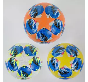Мяч футбольный С 40070 (30) 3 вида, размер №5, вес 410 грамм, баллон с ниткой, материал TPU, (поставляется накачанным на 80)