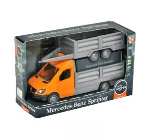 гр Автомобіль "Mercedes-Benz Sprinter" бортовий з причіпом (помаранчевий) 39667 (6) "Tigres", відчиняються двері кабіни, причіп, в коробці