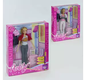 Кукла "Anlily" 99055 (48/2)  2 вида, чемодан, одежда, аксессуары,  в коробке