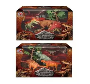 Набор динозавров Q 9899-206 (24/2) 2 вида, 7 элементов, 5 динозавров, 2 аксессуара, в коробке