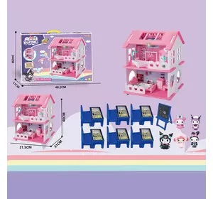 Будиночок з героями YQ 569 (24) розміри будиночка: 31,5х31х40 см, 2 поверхи, меблі, 5 фігурок героїв, в коробці Будиночок з героями YQ 569 (24) розміри будиночка: 31,5х31х40 см, 2 поверхи, меблі, 5 фігурок героїв, в коробці