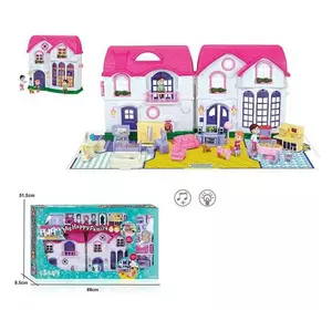 Будиночок 16901 (6) підсвічування, звук домофона, фігурки членів сім`ї, двері відчиняються, муляжі меблів та побутової техніки, в коробці Будиночок 16901 (6) підсвічування, звук домофона, фігурки членів сім`ї, двері відчиняються, муляжі меблів та побутової техніки, в коробці