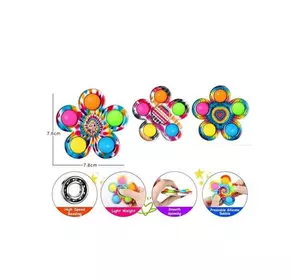 Спінер 2021-100 E (1000) 7,8*7,6 см, поп-іт, в пакеті, ВИДАЄТЬСЯ ТІЛЬКИ МІКС ВИДІВ Спінер 2021-100 E (1000) 7,8*7,6 см, поп-іт, в пакеті, ВИДАЄТЬСЯ ТІЛЬКИ МІКС ВИДІВ