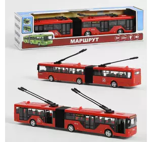 Троллейбус 9716 B (24) “Play Smart”  инерция, на батарейках, подсветка фар, русская озвучка, в коробке