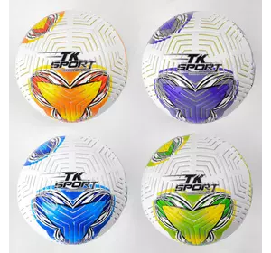 Мяч футбольный C 50190 (60) "TK Sport" 4 вида, вес 400-420 грамм, материал TPE, баллон резиновый, размер №5