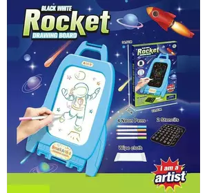 Дошка для малювання D 1239 (120/2) чорна та біла основи, 4 фломастери, 2 шаблони, наліпки, серветка, в коробці Дошка для малювання D 1239 (120/2) чорна та біла основи, 4 фломастери, 2 шаблони, наліпки, серветка, в коробці