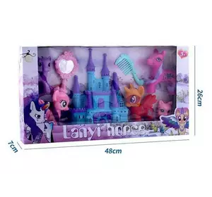 Набір поні HF 1006 (36/2) 5 поні, аксесуари, в коробці Набір поні HF 1006 (36/2) 5 поні, аксесуари, в коробці