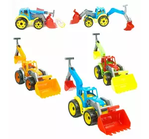 гр Іграшка "Трактор з двома ковшами" 3671 (9) "Technok Toys" 3 кольори, в сітці