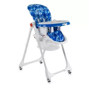 Детский стульчик для кормления JOY К-22810 (1) "Космос" цвет бело-синий, мягкий PVC, в коробке