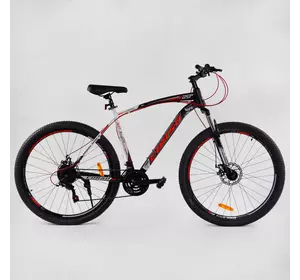 Велосипед спортивный CORSO "HIGH RACE PRO", 29`` дюймов 94180 (1) стальная рама 21”, оборудование Shimano 21 скорость, собранный на 75